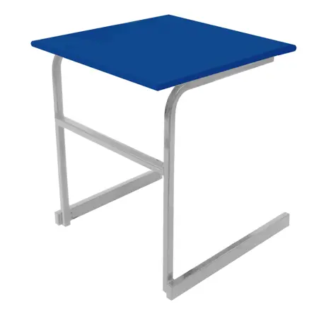 Heavy Duty Cantilever Exam Desk - Light Grey Legs - Royal Blue